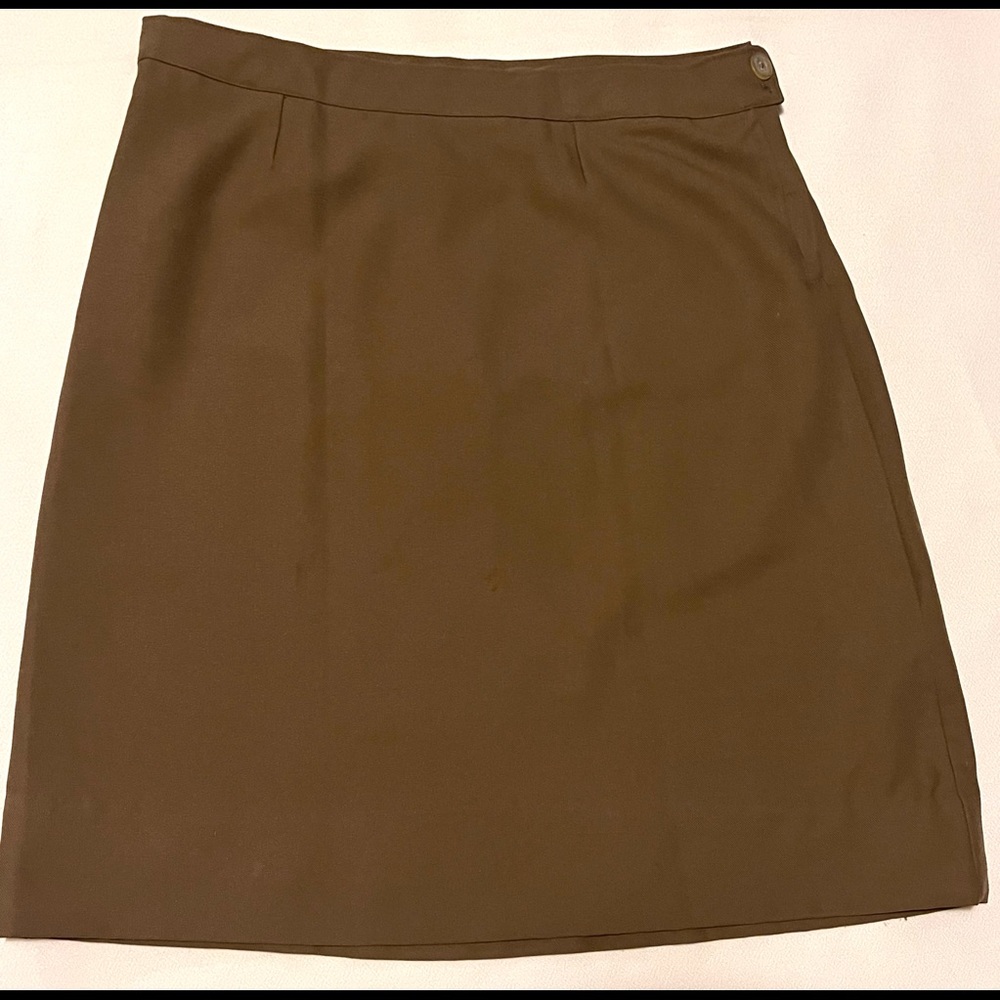 Vintage Women's Tan Camel Pencil SKIRT Hand Made Medium Side Zip